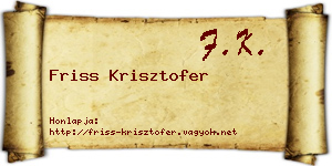Friss Krisztofer névjegykártya